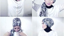 Hijab Tutorial Simple Turban Style with Motif Scarf